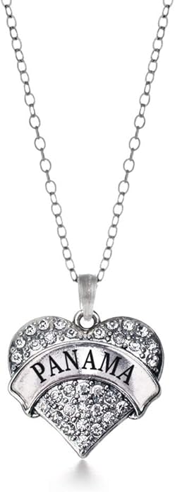 Inspired Silver - Silver Pave Heart Charm 18 Inch Necklace with Cubic Zirconia Jewelry