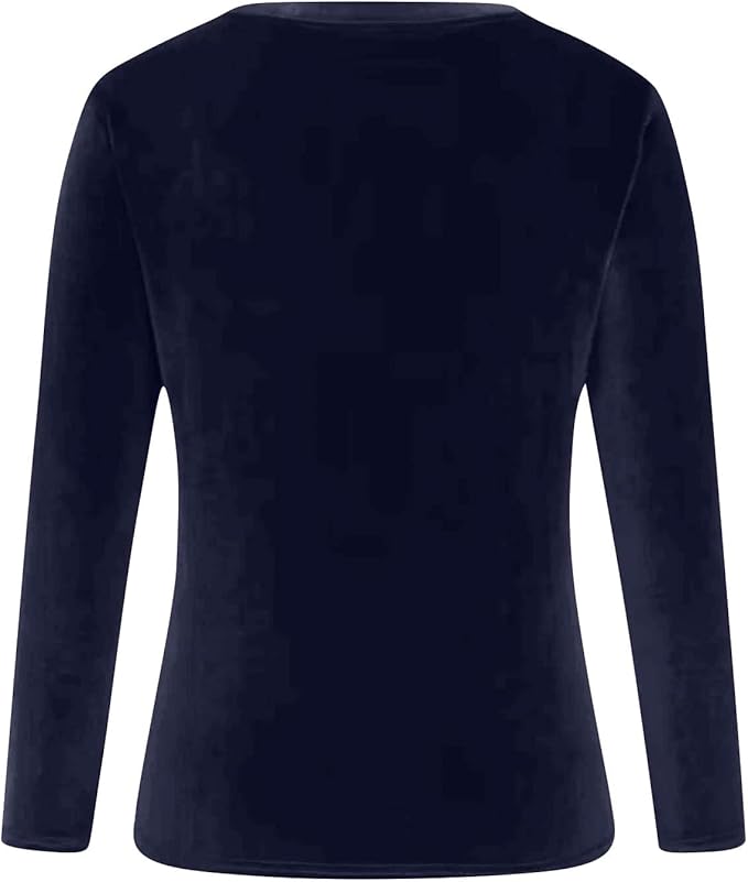 Velvet Tops for Women Dressy Casual V Neck Shirts Loose Fit Vintage Long Sleeve Velour Blouse Solid Holiday Party Outfits