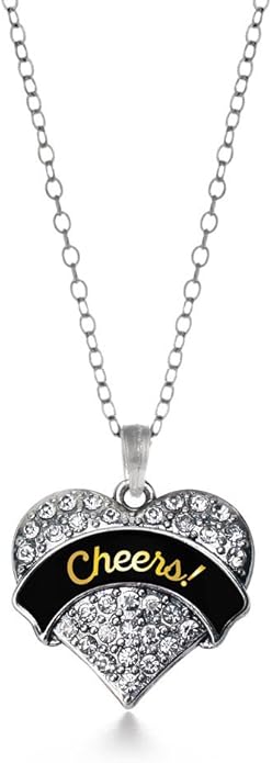 Inspired Silver - Silver Pave Heart Charm 18 Inch Necklace with Cubic Zirconia Jewelry