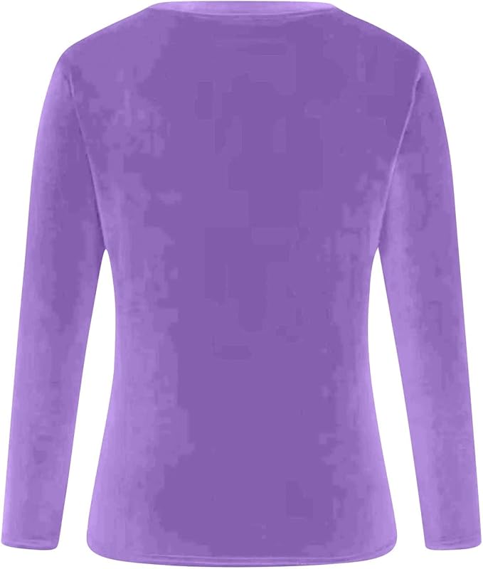 Velvet Tops for Women Dressy Casual V Neck Shirts Loose Fit Vintage Long Sleeve Velour Blouse Solid Holiday Party Outfits