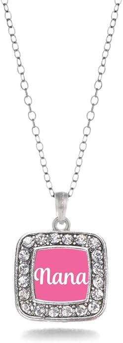 Inspired Silver - Silver Square Charm 18 Inch Necklace with Cubic Zirconia Jewelry