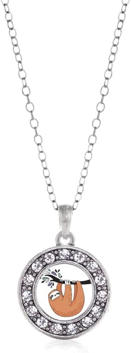 Inspired Silver - Silver Circle Charm 18 Inch Necklace with Cubic Zirconia Jewelry