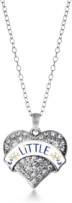 Inspired Silver - Silver Pave Heart Charm 18 Inch Necklace with Cubic Zirconia Jewelry