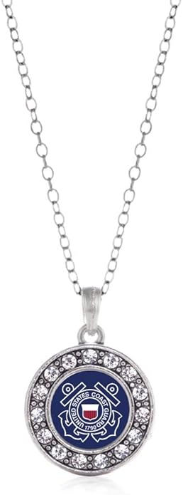 Inspired Silver - Silver Circle Charm 18 Inch Necklace with Cubic Zirconia Jewelry