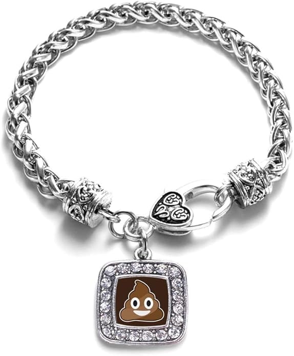 Inspired Silver - Silver Square Charm Bracelet with Cubic Zirconia Jewelry