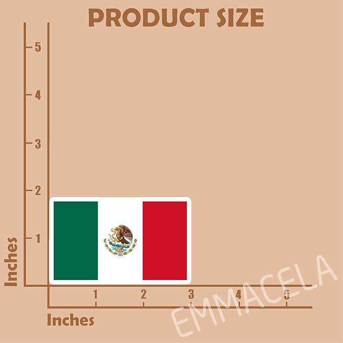(3PCS) Mexico Flag stickers, Countries Flag Stickers - Waterproof Vinyl Decals For Laptops, Tumblers, Water Bottles, Books, Scrapbooks, Size 3 X 1.8 Inch