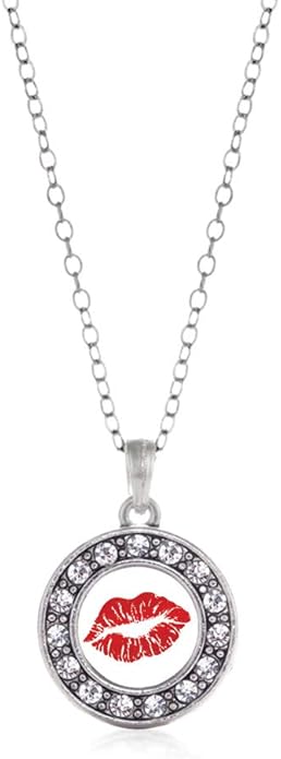Inspired Silver - Silver Circle Charm 18 Inch Necklace with Cubic Zirconia Jewelry