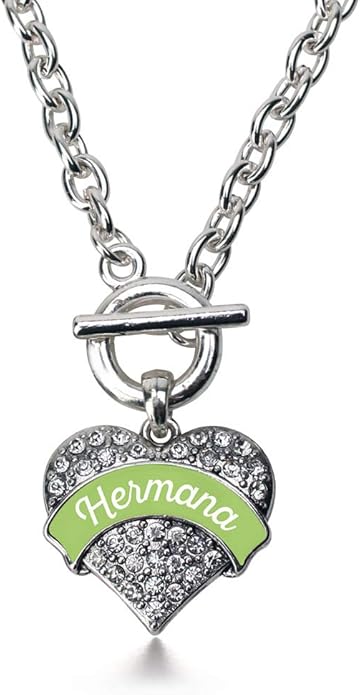 Inspired Silver - Silver Pave Heart Charm 18 Inch Necklace with Cubic Zirconia Jewelry