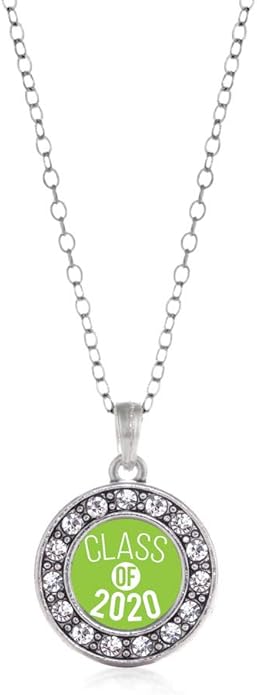 Inspired Silver - Silver Circle Charm 18 Inch Necklace with Cubic Zirconia Jewelry