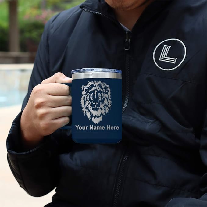 LaserGram 15oz Vacuum Insulated Coffee Mug, CNA Certified Nurse Assistant, Personalized Engraving Included (Navy Blue)