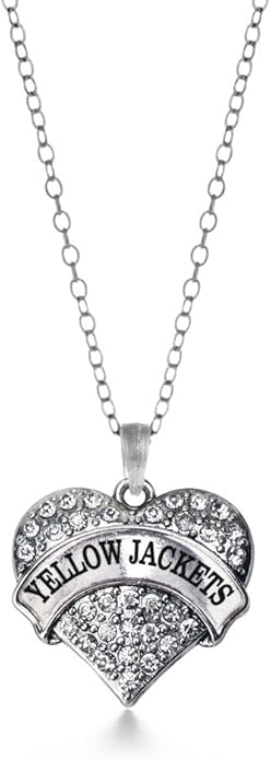 Inspired Silver - Silver Pave Heart Charm 18 Inch Necklace with Cubic Zirconia Jewelry