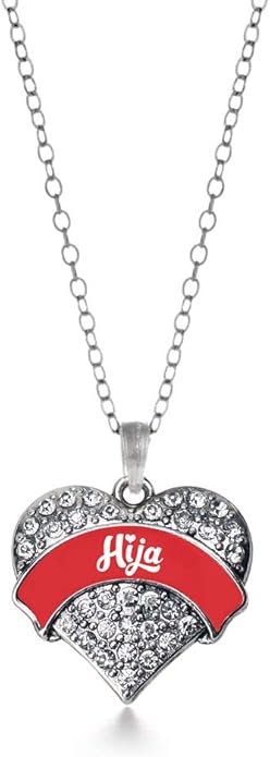 Inspired Silver - Silver Pave Heart Charm 18 Inch Necklace with Cubic Zirconia Jewelry