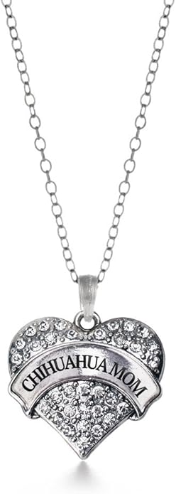Inspired Silver - Silver Pave Heart Charm 18 Inch Necklace with Cubic Zirconia Jewelry
