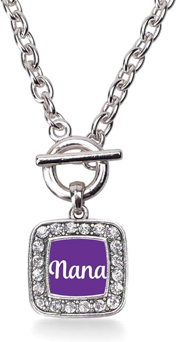 Inspired Silver - Silver Square Charm 18 Inch Necklace with Cubic Zirconia Jewelry