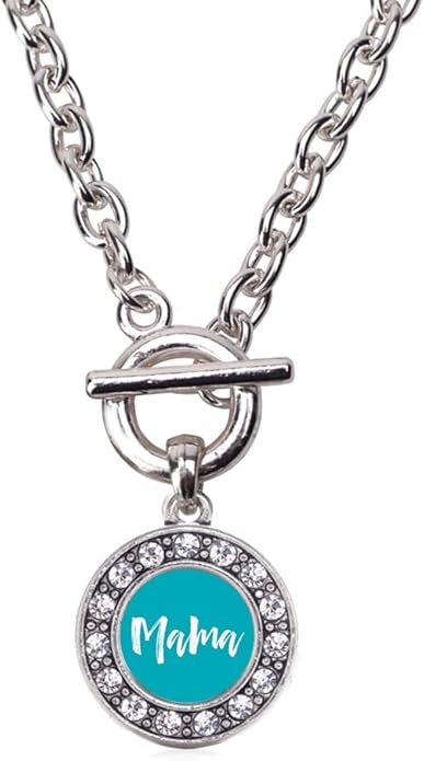 Inspired Silver - Silver Circle Charm 18 Inch Necklace with Cubic Zirconia Jewelry