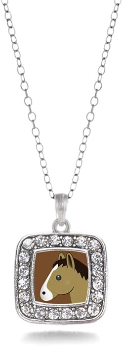 Inspired Silver - Silver Square Charm 18 Inch Necklace with Cubic Zirconia Jewelry