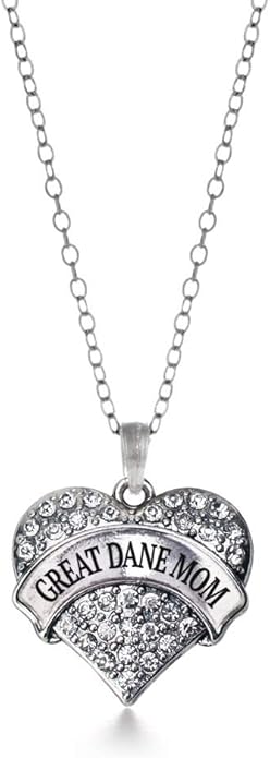 Inspired Silver - Silver Pave Heart Charm 18 Inch Necklace with Cubic Zirconia Jewelry