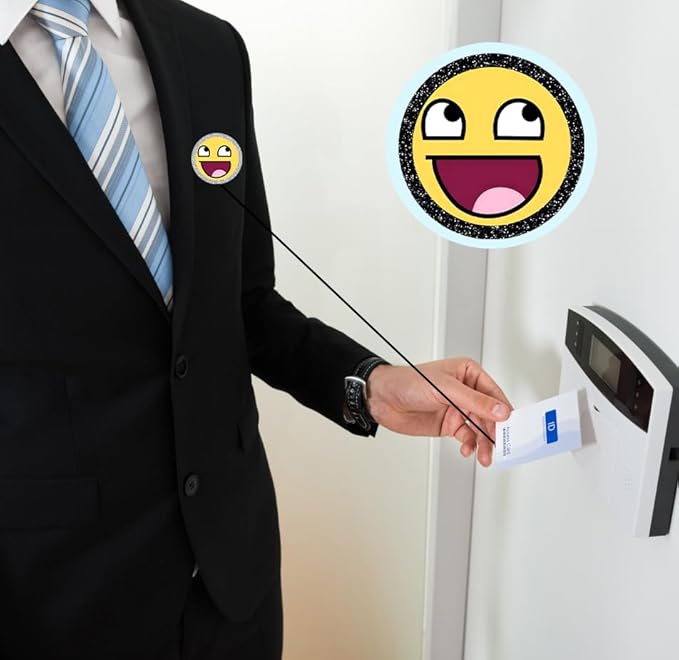 Happy Smiling face 2pack Badge Reels Retractable Funny Cute Badge Holder with Badge Reel Unique ID Clip Name Tag Card Tag Card Badge Clip Acrylic Accessories Gifts Nurse Student RN LPN Teacher
