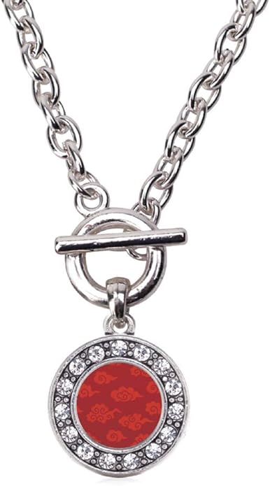 Inspired Silver - Silver Circle Charm 18 Inch Necklace with Cubic Zirconia Jewelry