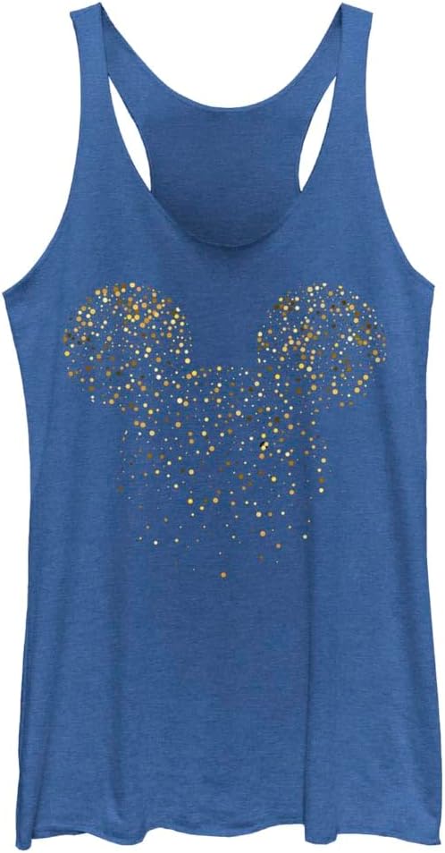 Junior's Mickey & Friends Confetti Logo Racerback Tank Top