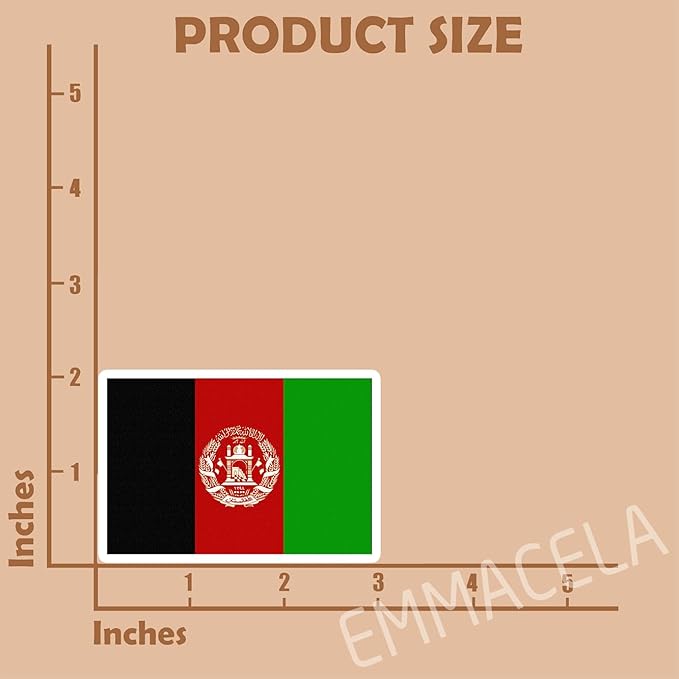 (3PCS) Afghanistan Flag stickers, Countries Flag Stickers, Waterproof Vinyl Decals For Laptops, Tumblers, Water Bottles, Books, Scrapbooks, Size 3 x 2.1 Inch