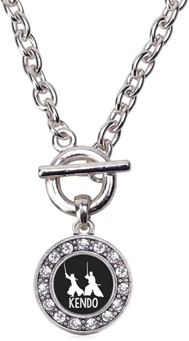 Inspired Silver - Silver Circle Charm 18 Inch Necklace with Cubic Zirconia Jewelry