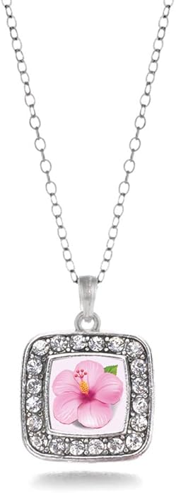 Inspired Silver - Silver Square Charm 18 Inch Necklace with Cubic Zirconia Jewelry