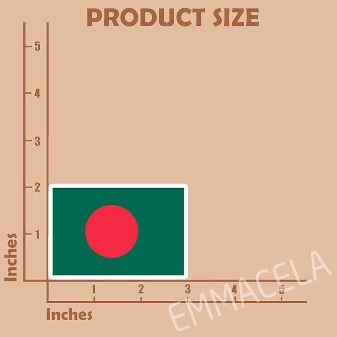 (3PCS) Bangladesh Flag stickers, Countries Flag Stickers - Waterproof Vinyl Decals For Laptops, Tumblers, Water Bottles, Books, Scrapbooks, Size 3 x 2 Inch