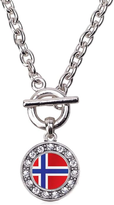 Inspired Silver - Silver Circle Charm 18 Inch Necklace with Cubic Zirconia Jewelry