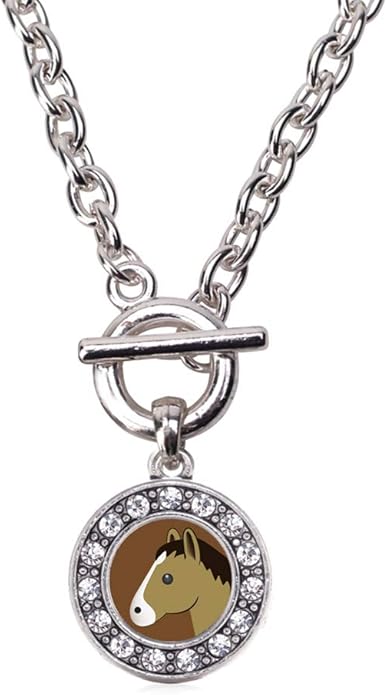 Inspired Silver - Silver Circle Charm 18 Inch Necklace with Cubic Zirconia Jewelry
