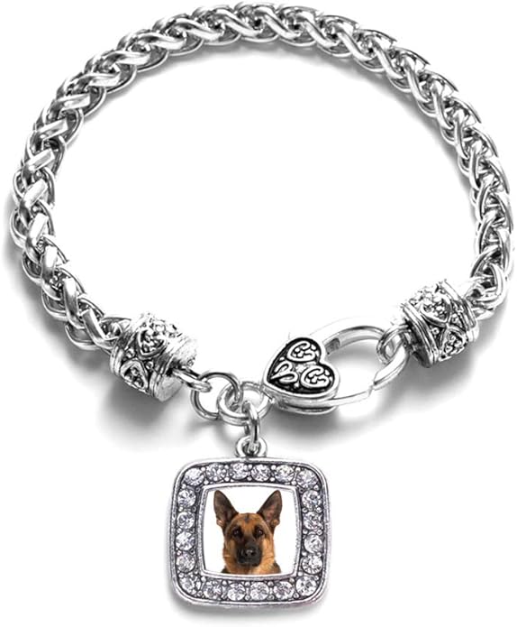 Inspired Silver - Silver Square Charm Bracelet with Cubic Zirconia Jewelry