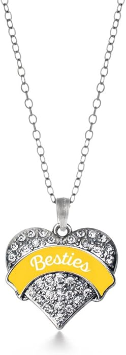 Inspired Silver - Silver Pave Heart Charm 18 Inch Necklace with Cubic Zirconia Jewelry