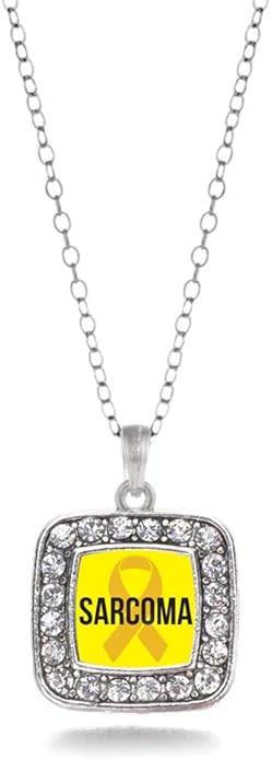 Inspired Silver - Silver Square Charm 18 Inch Necklace with Cubic Zirconia Jewelry