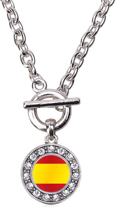 Inspired Silver - Silver Circle Charm 18 Inch Necklace with Cubic Zirconia Jewelry