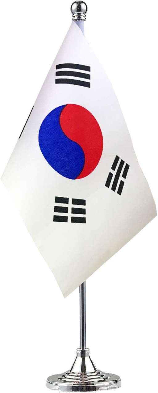 GentleGirl Korea Flag - Mini Korean State Flag on Stand, Festival & Home Decoration