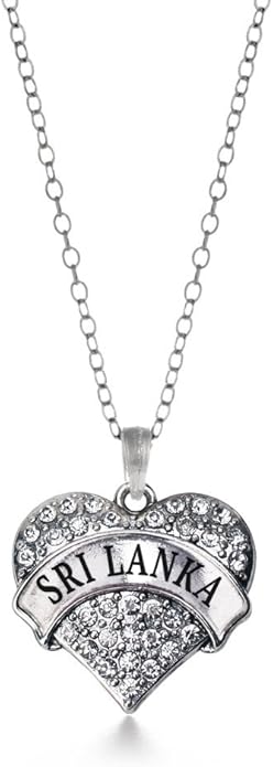 Inspired Silver - Silver Pave Heart Charm 18 Inch Necklace with Cubic Zirconia Jewelry