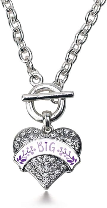 Inspired Silver - Silver Pave Heart Charm 18 Inch Necklace with Cubic Zirconia Jewelry