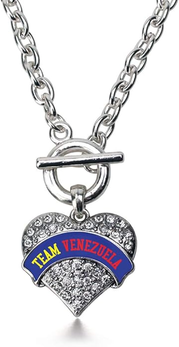 Inspired Silver - Silver Pave Heart Charm 18 Inch Necklace with Cubic Zirconia Jewelry