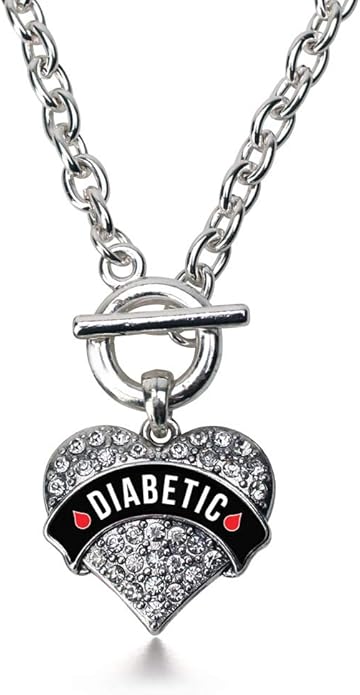 Inspired Silver - Silver Pave Heart Charm 18 Inch Necklace with Cubic Zirconia Jewelry