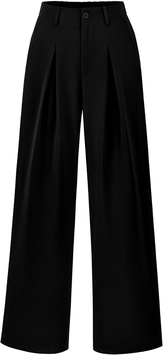 BTFBM Women High Waist Palazzo Pants Spring 2026 Casual Wide Leg Trousers Loose Work Office Business Suit Pant Pockets