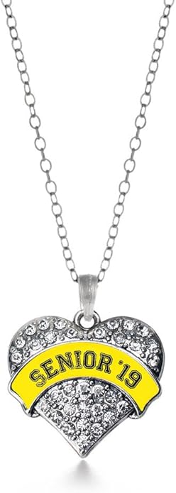 Inspired Silver - Silver Pave Heart Charm 18 Inch Necklace with Cubic Zirconia Jewelry