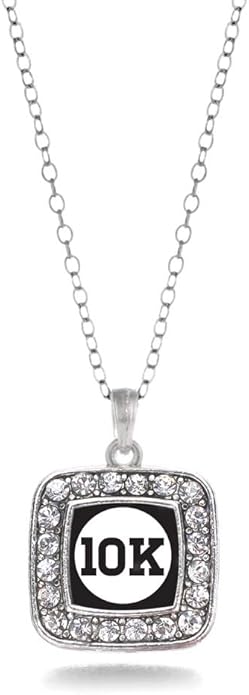 Inspired Silver - Silver Square Charm 18 Inch Necklace with Cubic Zirconia Jewelry