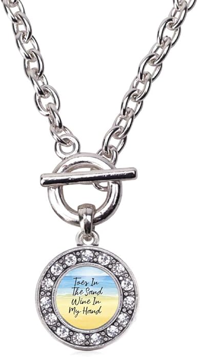 Inspired Silver - Silver Circle Charm 18 Inch Necklace with Cubic Zirconia Jewelry