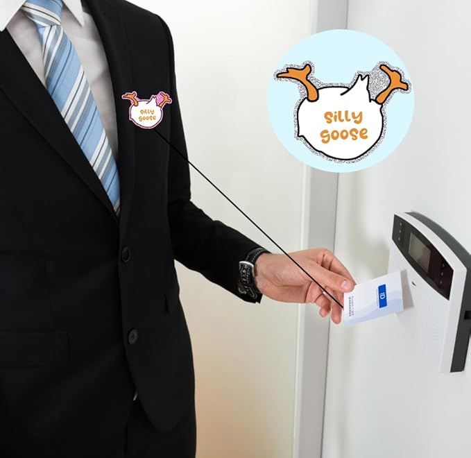 Silly Goose Badge Reel Retractable Funny Cute Badge Holder with beadable Badge reels ID Clip Name Tag Card Tag Card Badge Clip Acrylic Accessories Gifts Nurse
