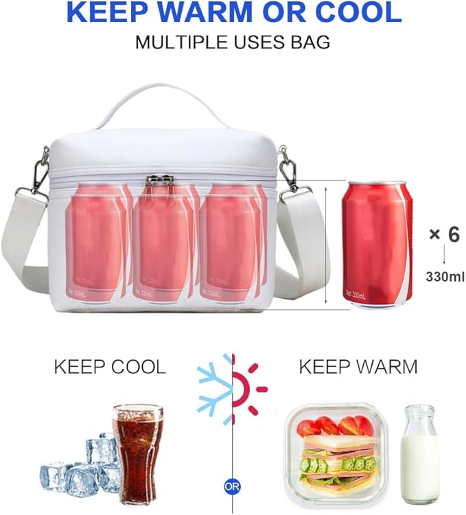 NOL Natural Organic Lifestyle Insulated Lunch Bags for Women Cooler Bag Lightweight Nylon Waterproof Lunch Box For Work