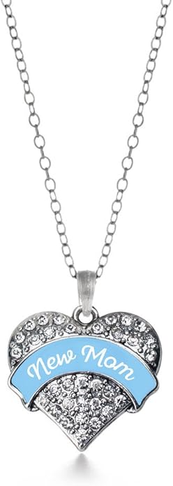 Inspired Silver - Silver Pave Heart Charm 18 Inch Necklace with Cubic Zirconia Jewelry