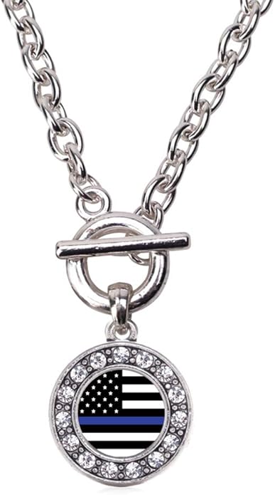 Inspired Silver - Silver Circle Charm 18 Inch Necklace with Cubic Zirconia Jewelry
