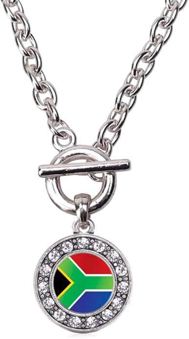Inspired Silver - Silver Circle Charm 18 Inch Necklace with Cubic Zirconia Jewelry