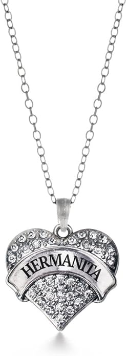 Inspired Silver - Silver Pave Heart Charm 18 Inch Necklace with Cubic Zirconia Jewelry