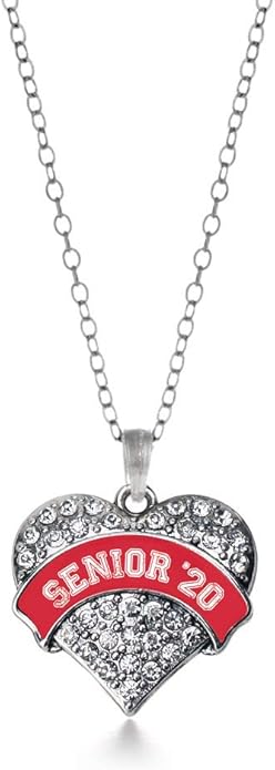 Inspired Silver - Silver Pave Heart Charm 18 Inch Necklace with Cubic Zirconia Jewelry